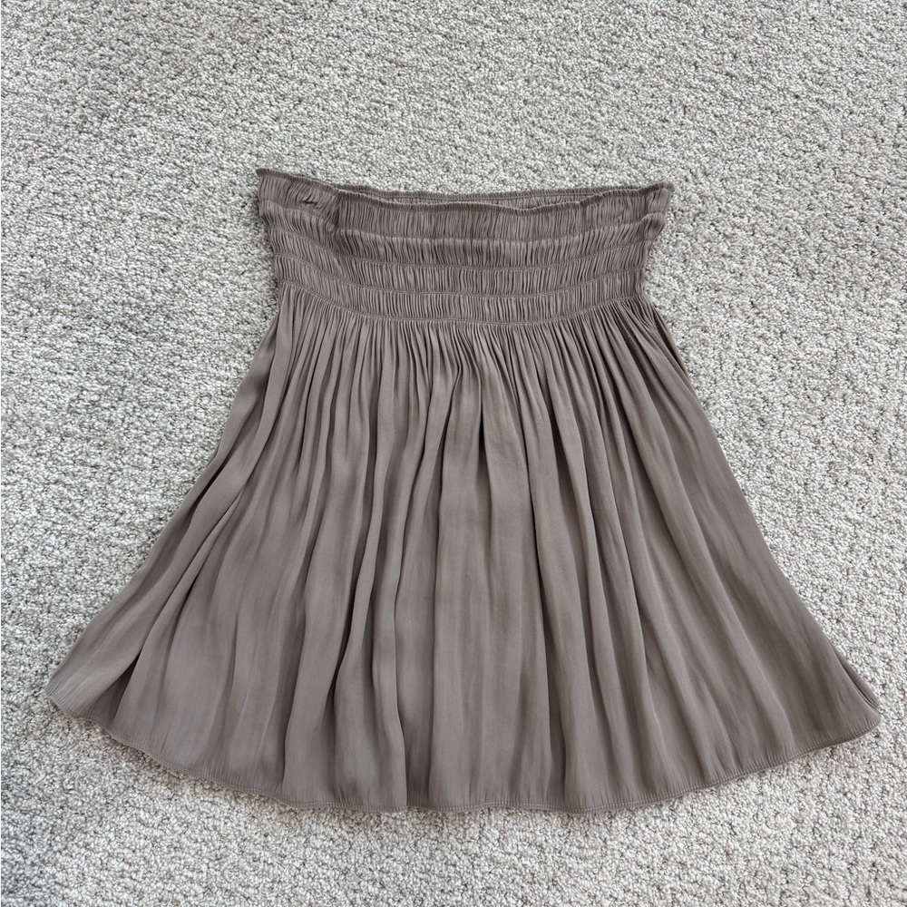 Ramy Brook Gray/Tan Silk Mini Skirt Size Small